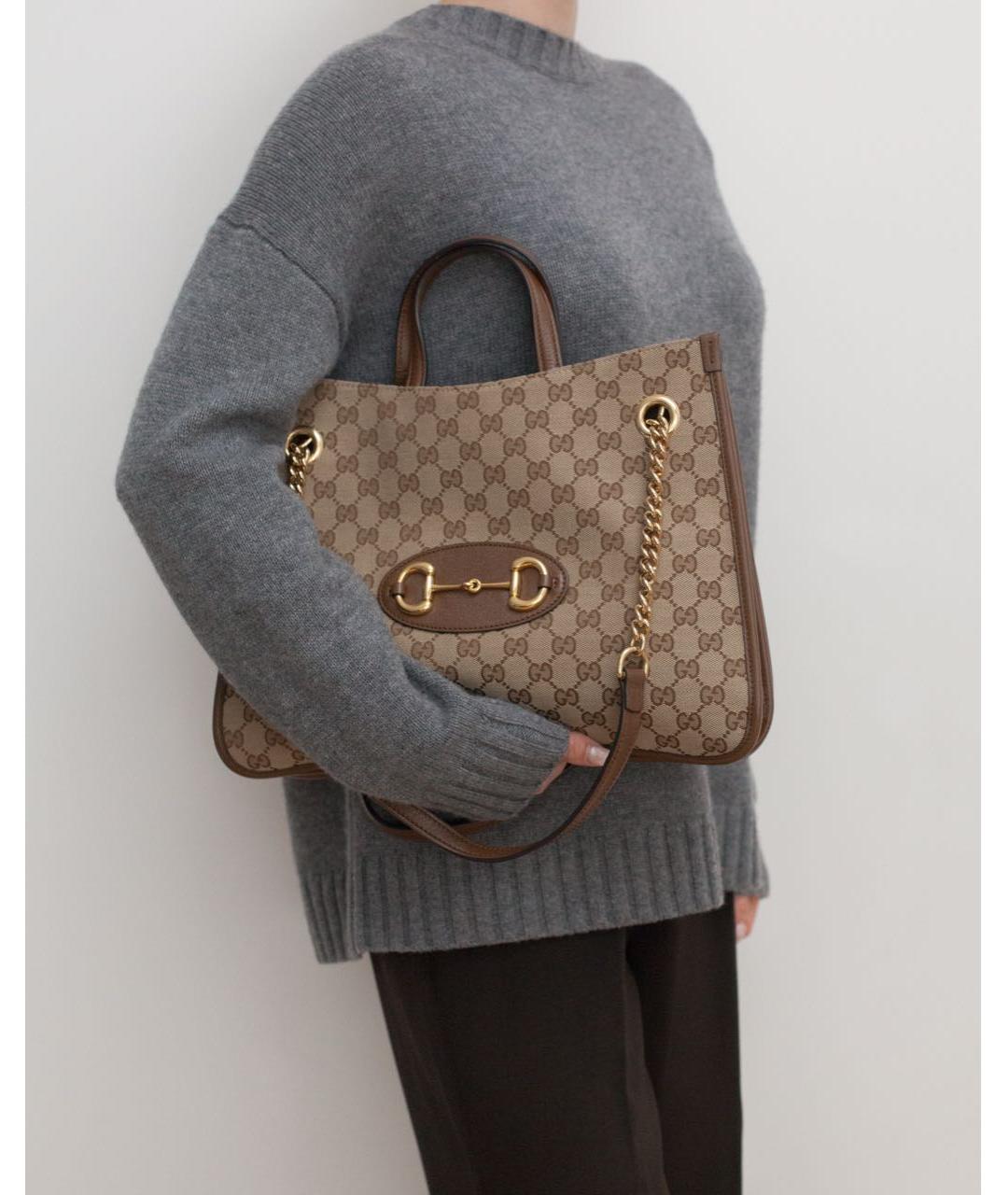 GUCCI Коричневая сумка тоут, фото 4