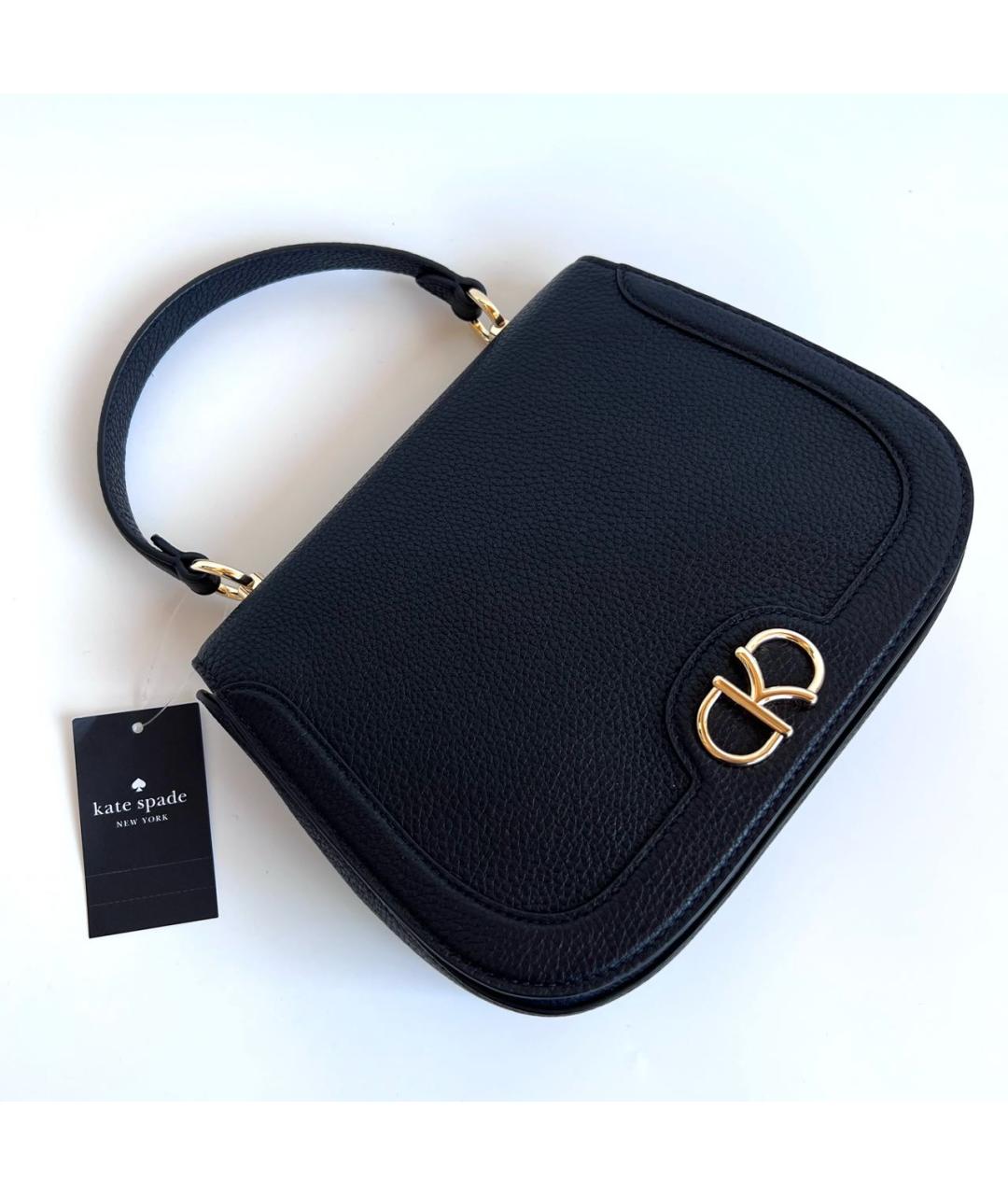 KATE SPADE Черная кожаная сумка с короткими ручками, фото 5