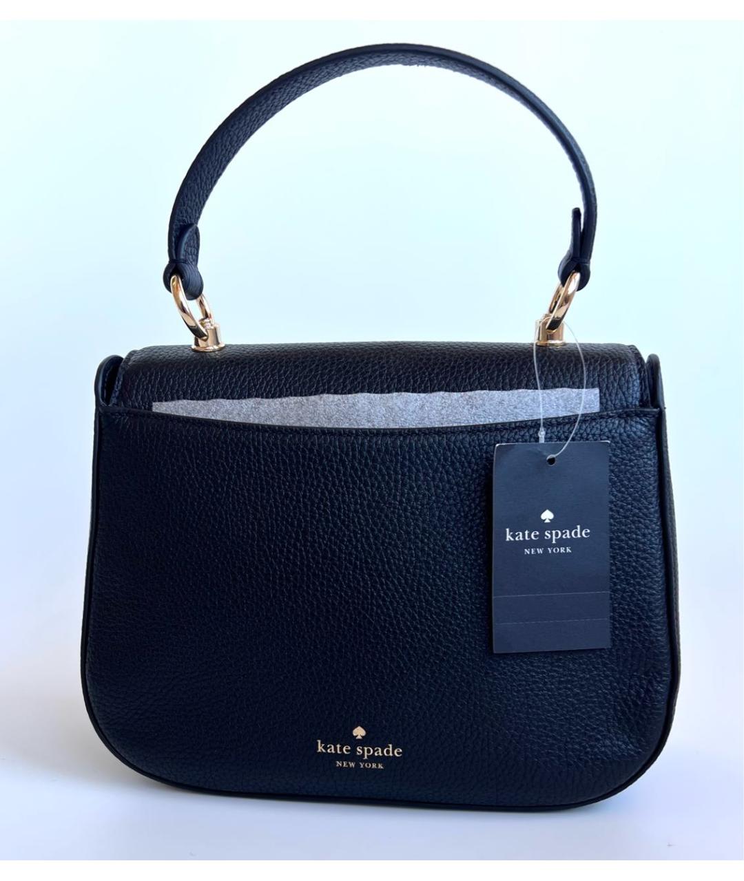 KATE SPADE Черная кожаная сумка с короткими ручками, фото 2
