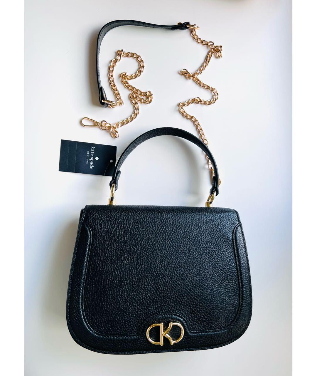 KATE SPADE Черная кожаная сумка с короткими ручками, фото 8