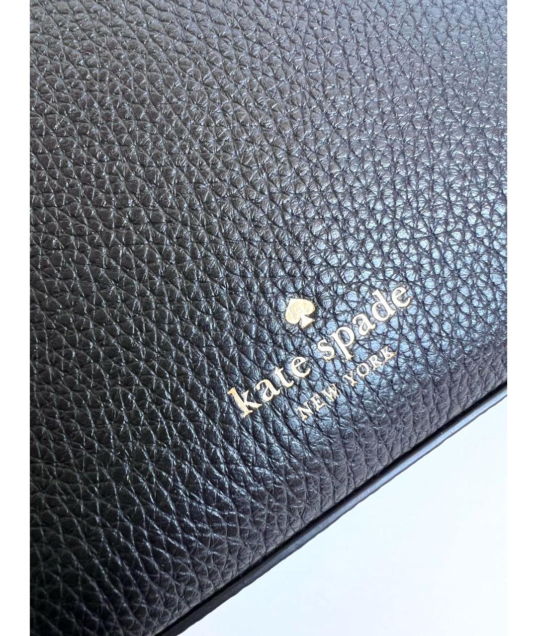 KATE SPADE Черная кожаная сумка с короткими ручками, фото 7