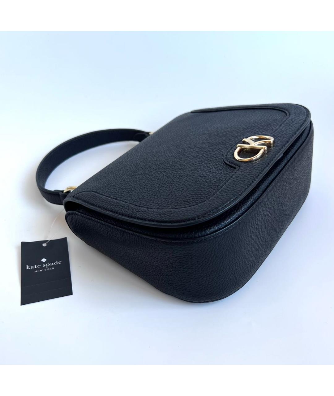 KATE SPADE Черная кожаная сумка с короткими ручками, фото 6