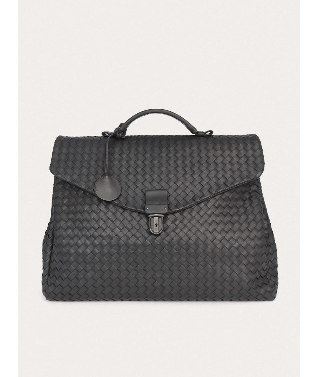 BOTTEGA VENETA Серый кожаный портфель, фото 2