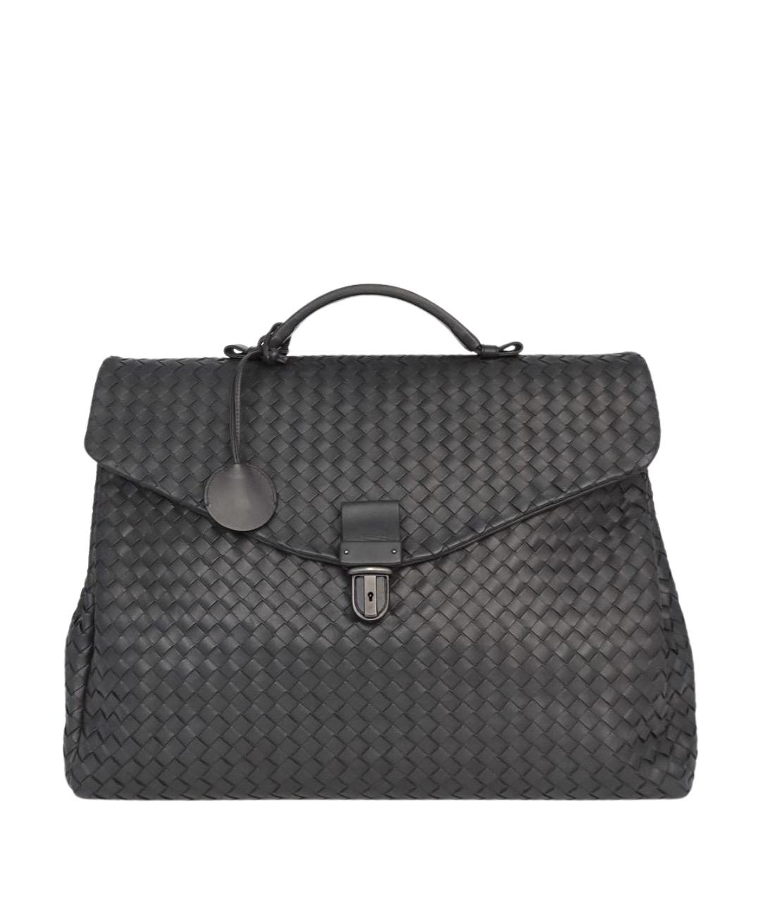 BOTTEGA VENETA Серый кожаный портфель, фото 1