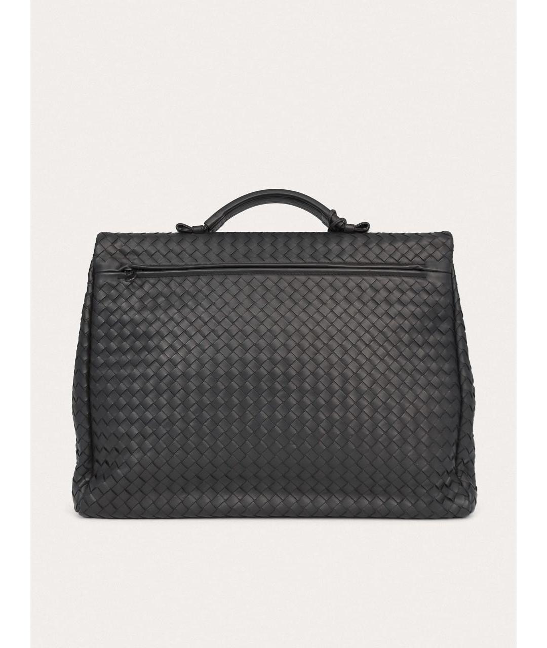 BOTTEGA VENETA Серый кожаный портфель, фото 4