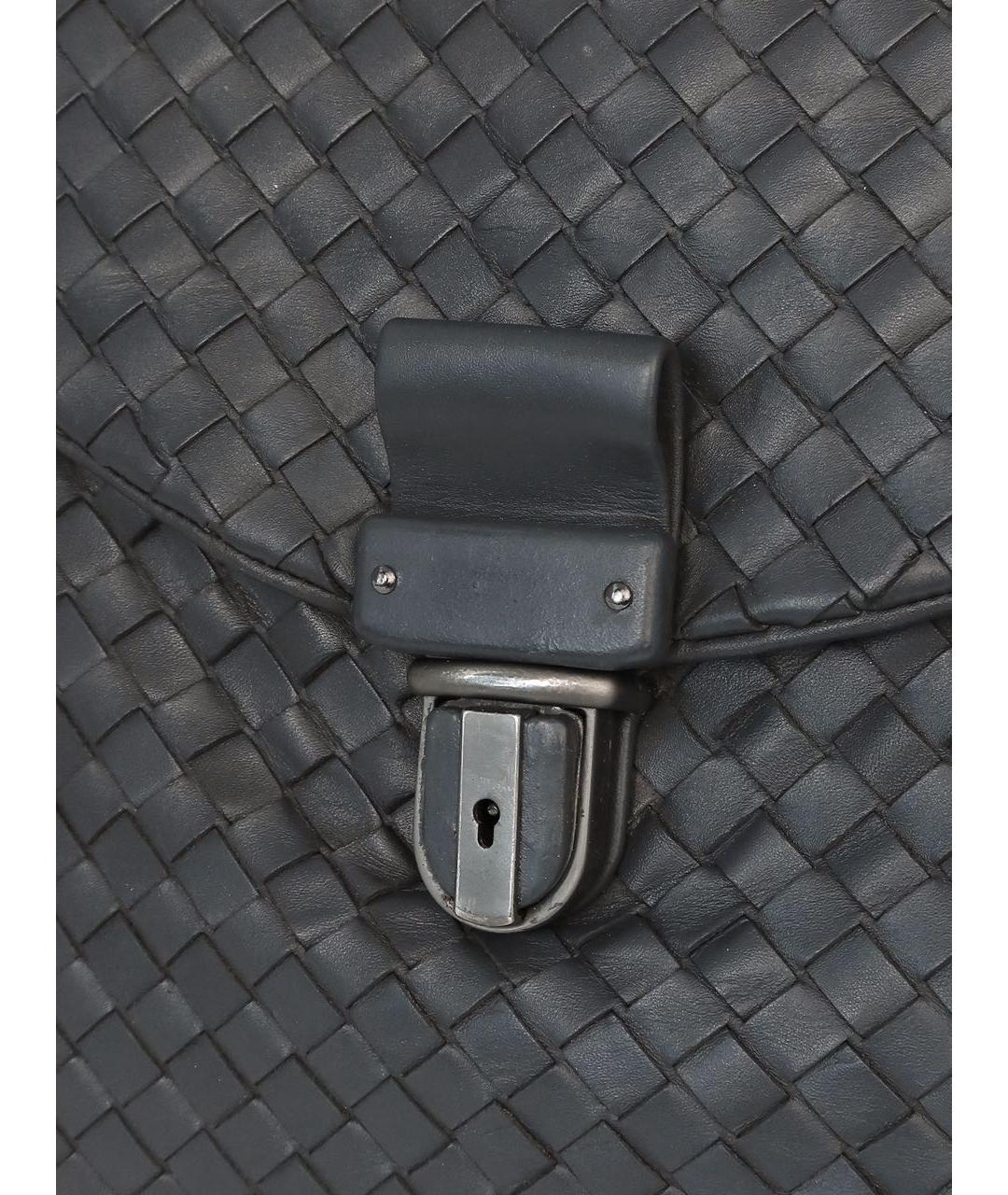 BOTTEGA VENETA Серый кожаный портфель, фото 6