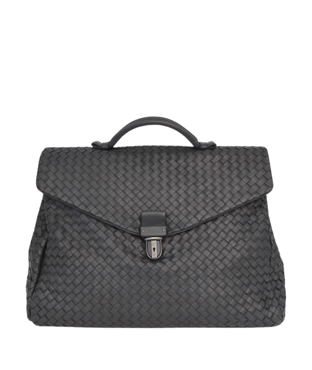 BOTTEGA VENETA Серый кожаный портфель, фото 1