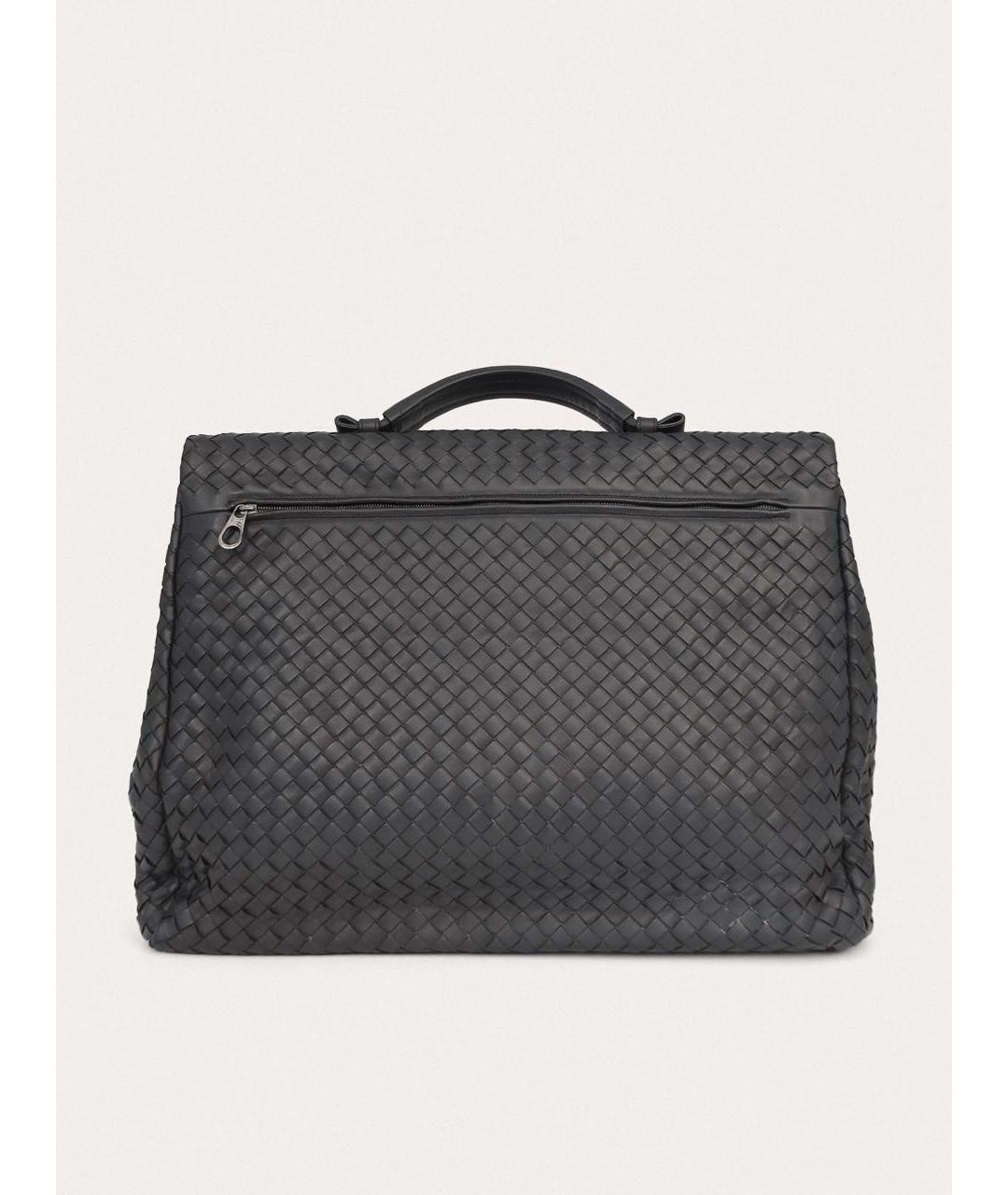 BOTTEGA VENETA Серый кожаный портфель, фото 3