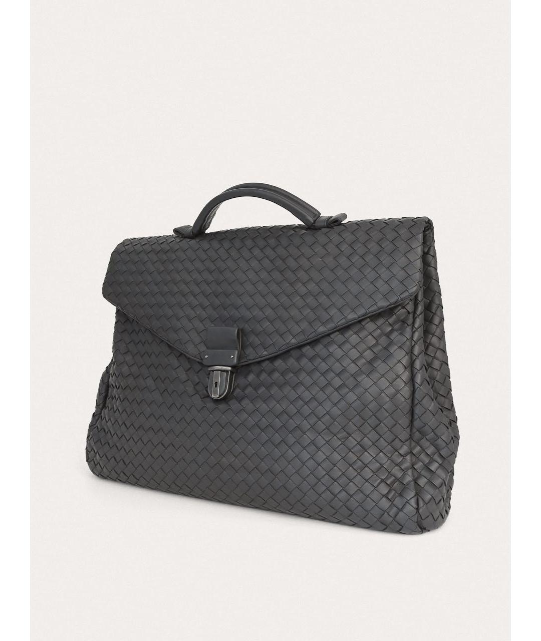 BOTTEGA VENETA Серый кожаный портфель, фото 2