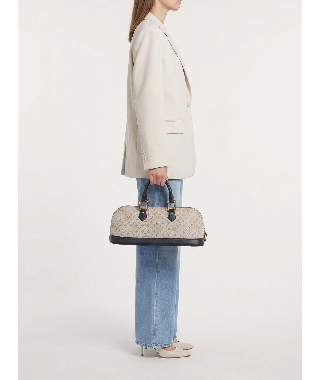 LOUIS VUITTON Синяя тканевая сумка с короткими ручками, фото 8