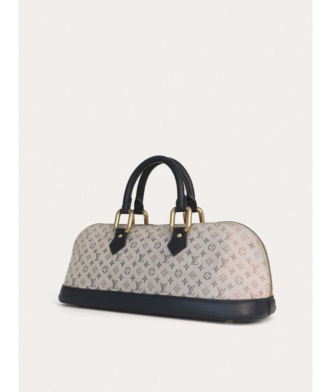 LOUIS VUITTON Синяя тканевая сумка с короткими ручками, фото 2