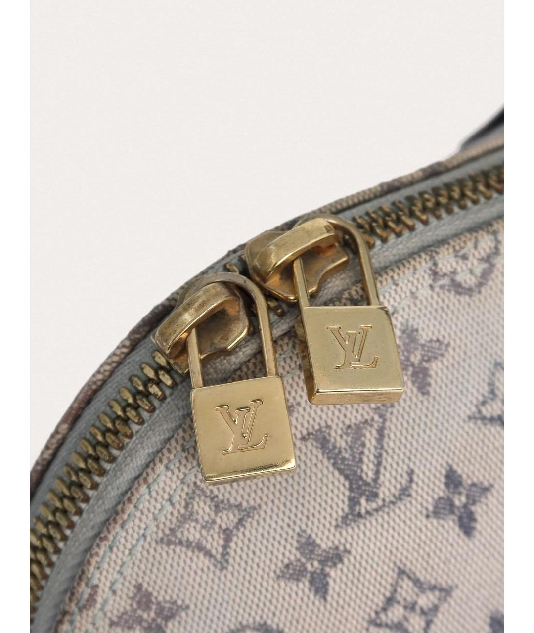 LOUIS VUITTON Синяя тканевая сумка с короткими ручками, фото 6