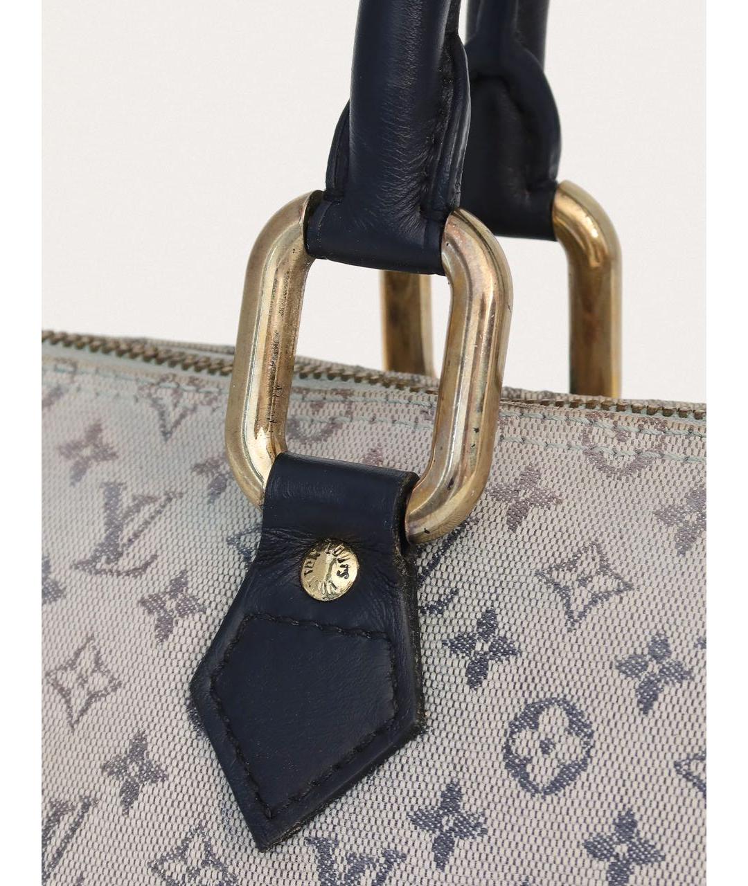 LOUIS VUITTON Синяя тканевая сумка с короткими ручками, фото 7