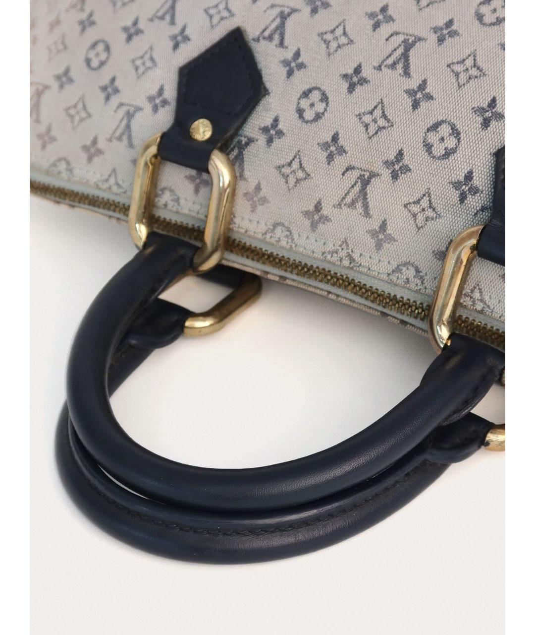 LOUIS VUITTON Синяя тканевая сумка с короткими ручками, фото 5