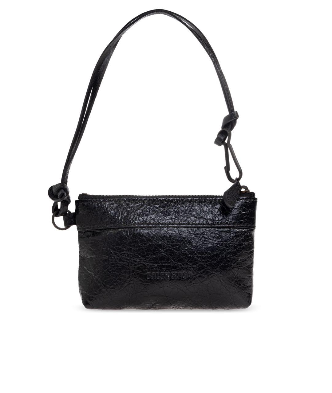 BALENCIAGA Черная кожаная сумка с короткими ручками, фото 6