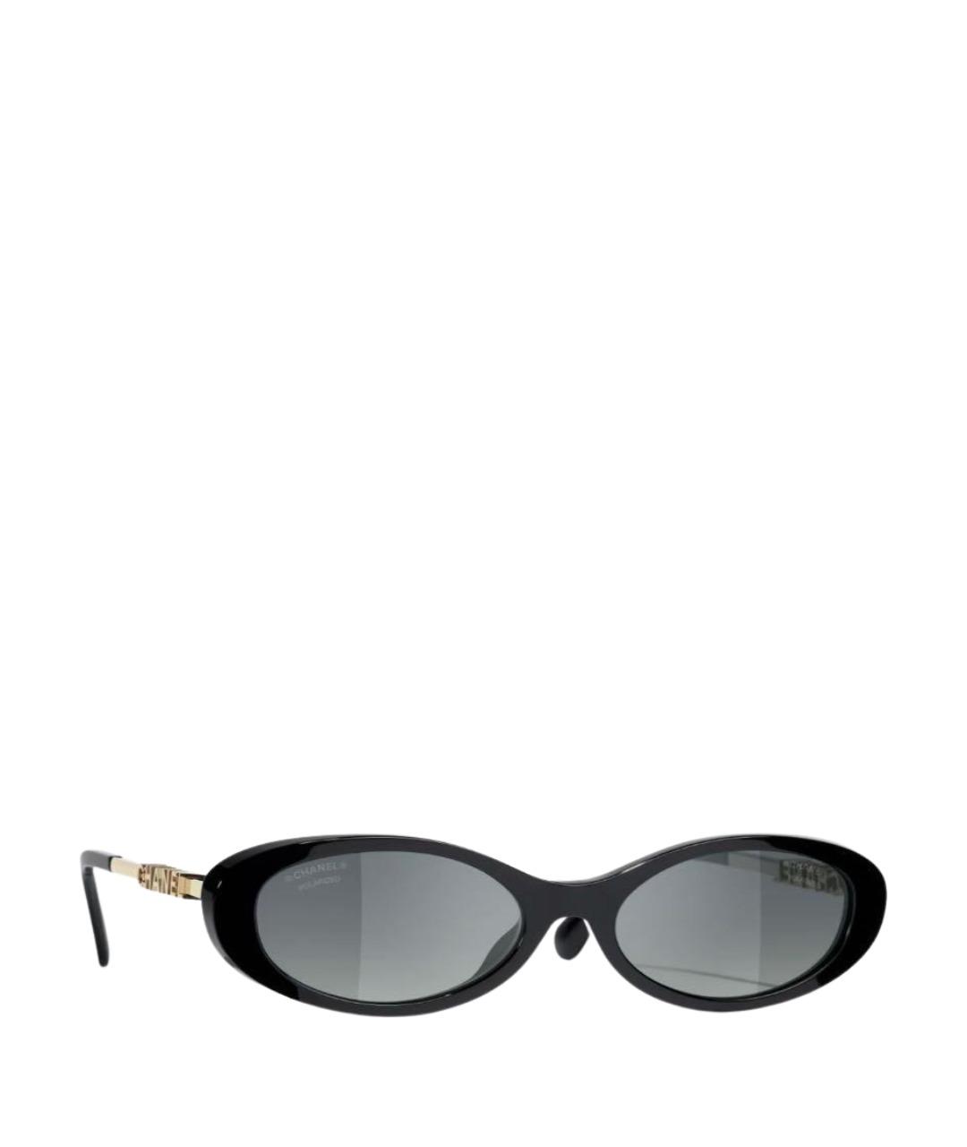 CHANEL Черные пластиковые солнцезащитные очки, фото 1