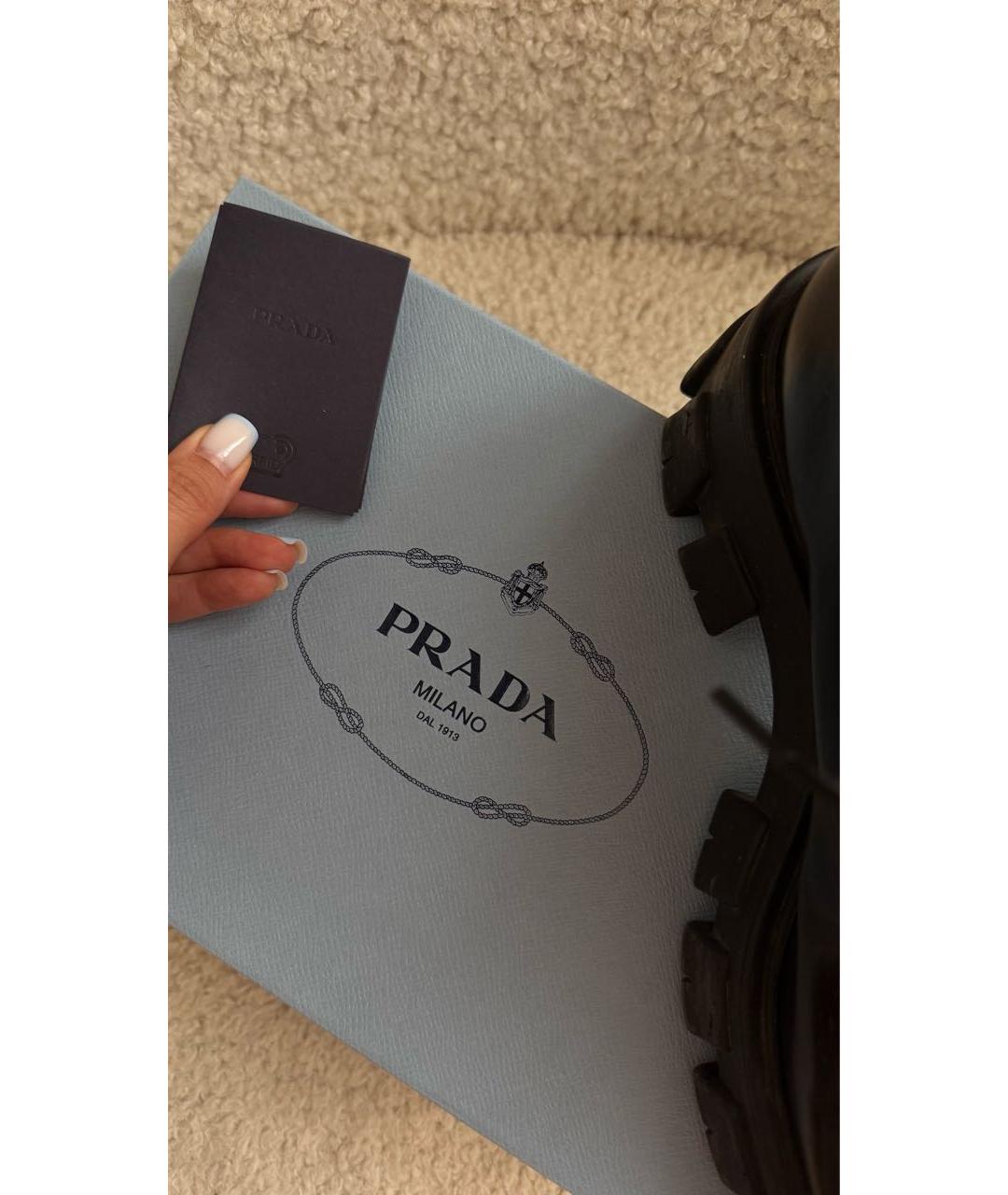 PRADA Черные кожаные лоферы, фото 6