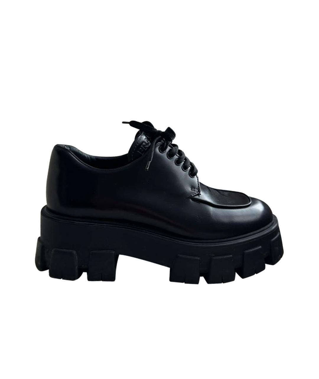 PRADA Черные кожаные лоферы, фото 1