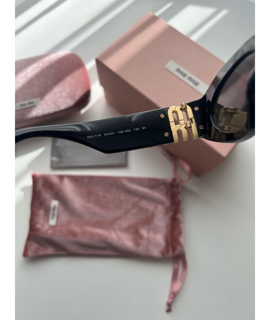 MIU MIU Черные пластиковые солнцезащитные очки, фото 6