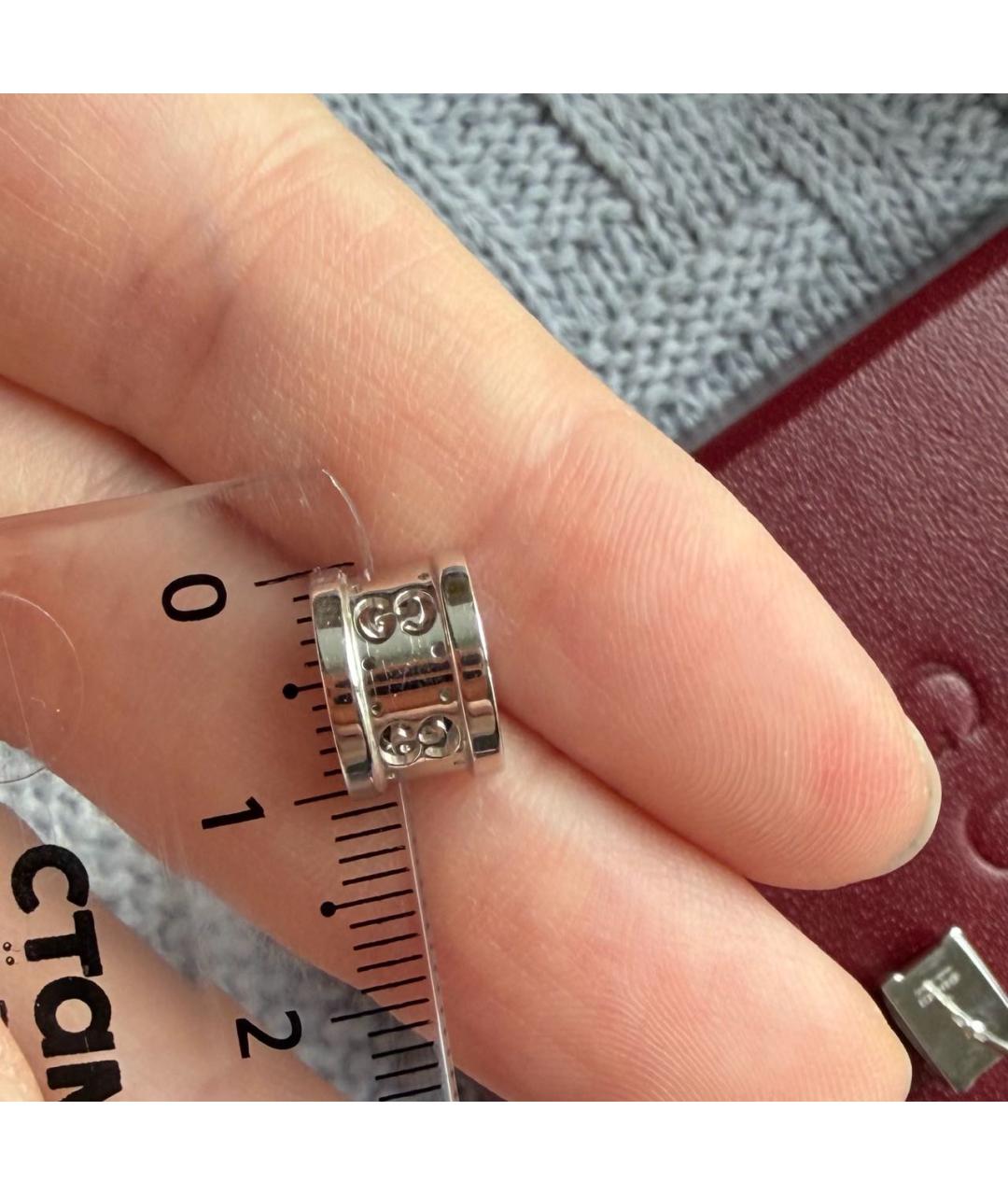 GUCCI Серебряные серьги из белого золота, фото 7