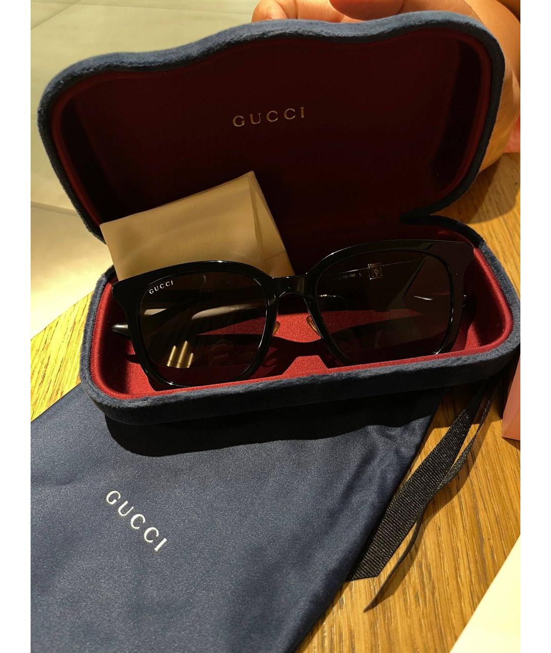GUCCI Черные пластиковые солнцезащитные очки, фото 5