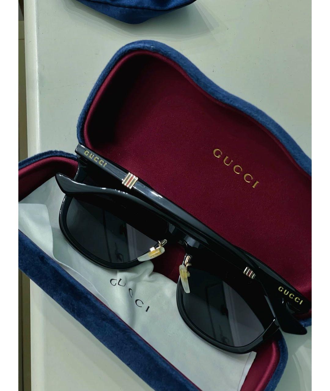 GUCCI Черные пластиковые солнцезащитные очки, фото 2