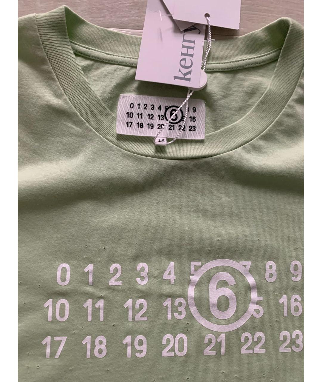 MM6 MAISON MARGIELA Зеленая хлопковая детская футболка, фото 3