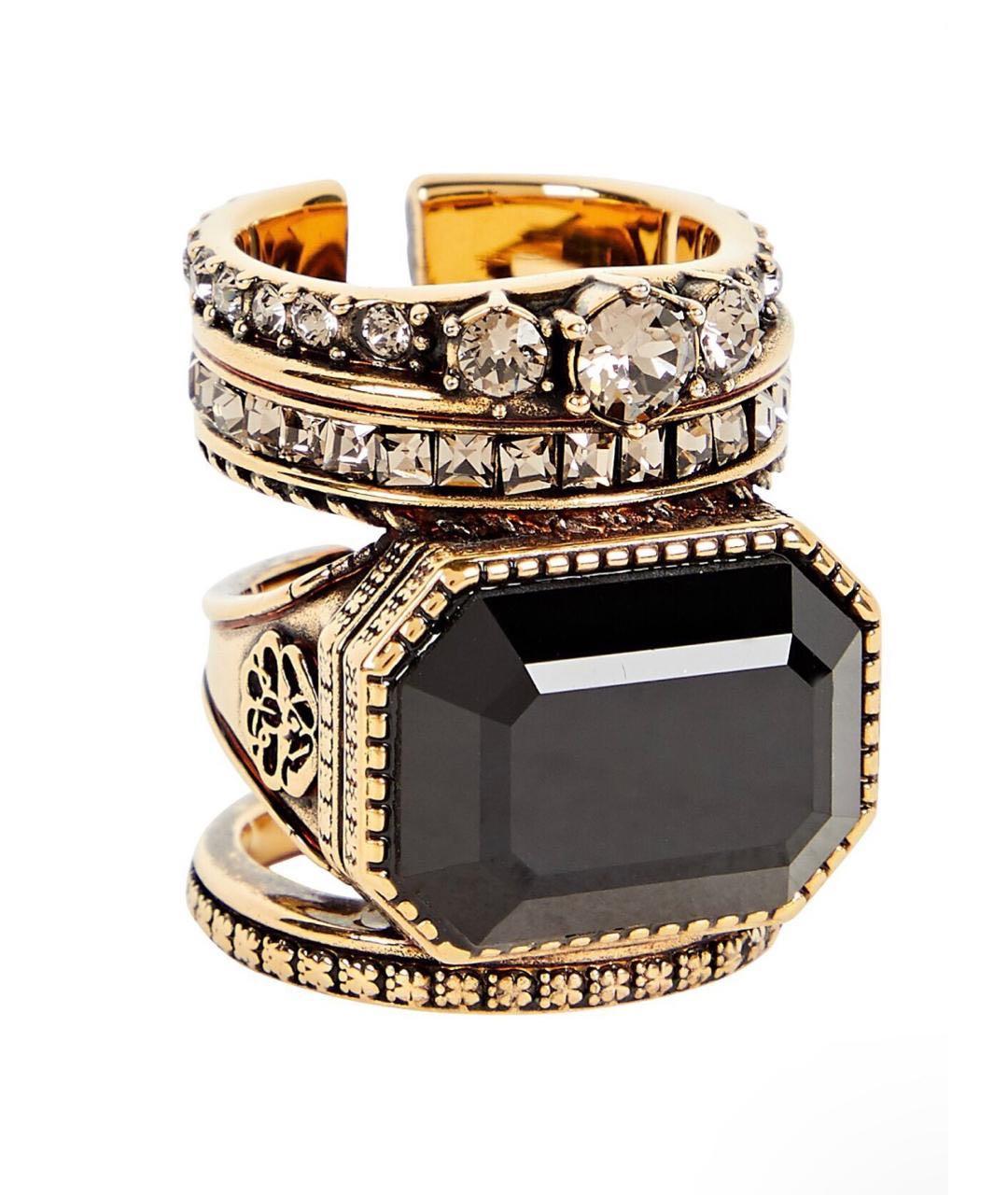 ALEXANDER MCQUEEN Золотое латунное кольцо, фото 1