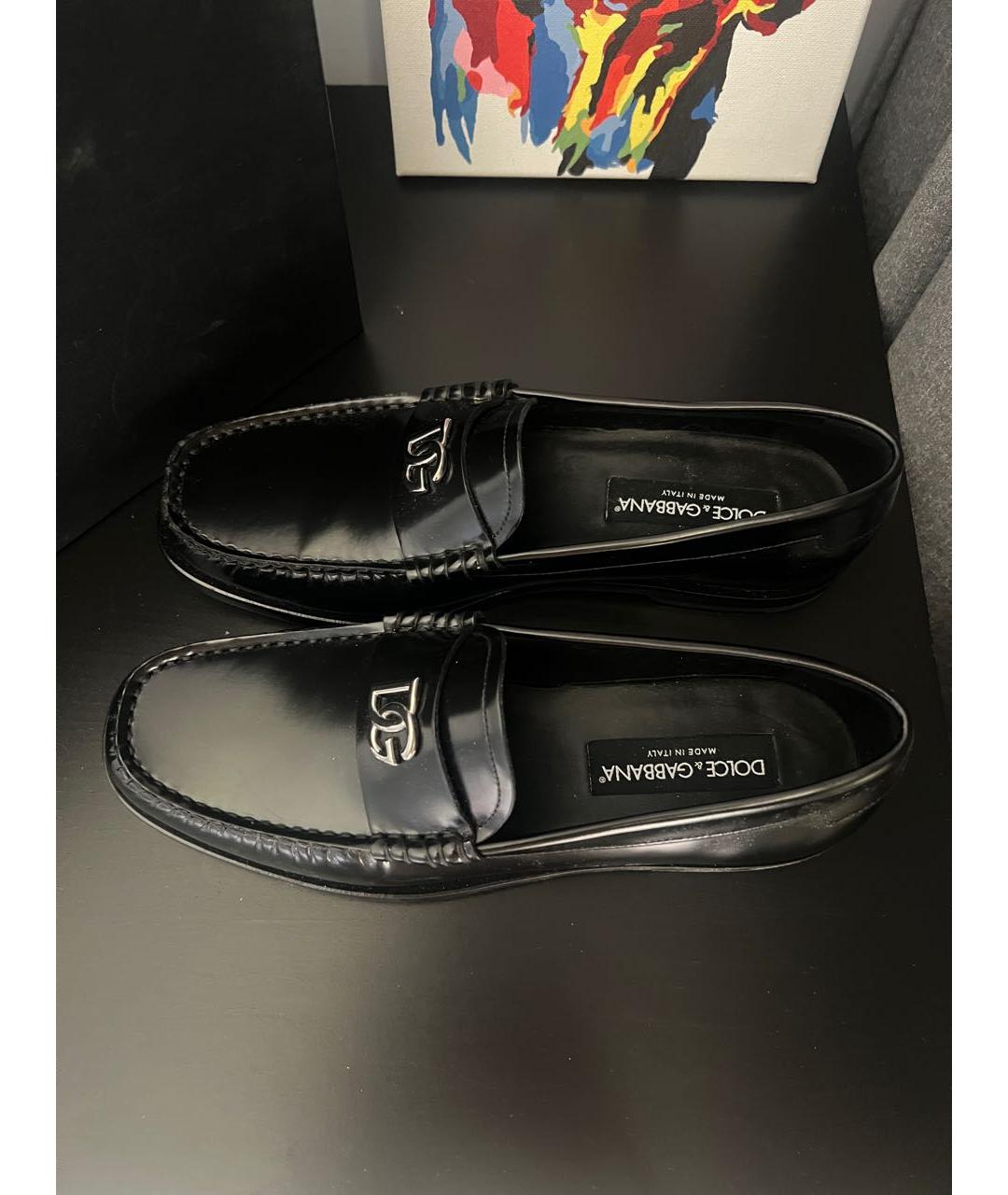 DOLCE&GABBANA Черные кожаные лоферы, фото 3