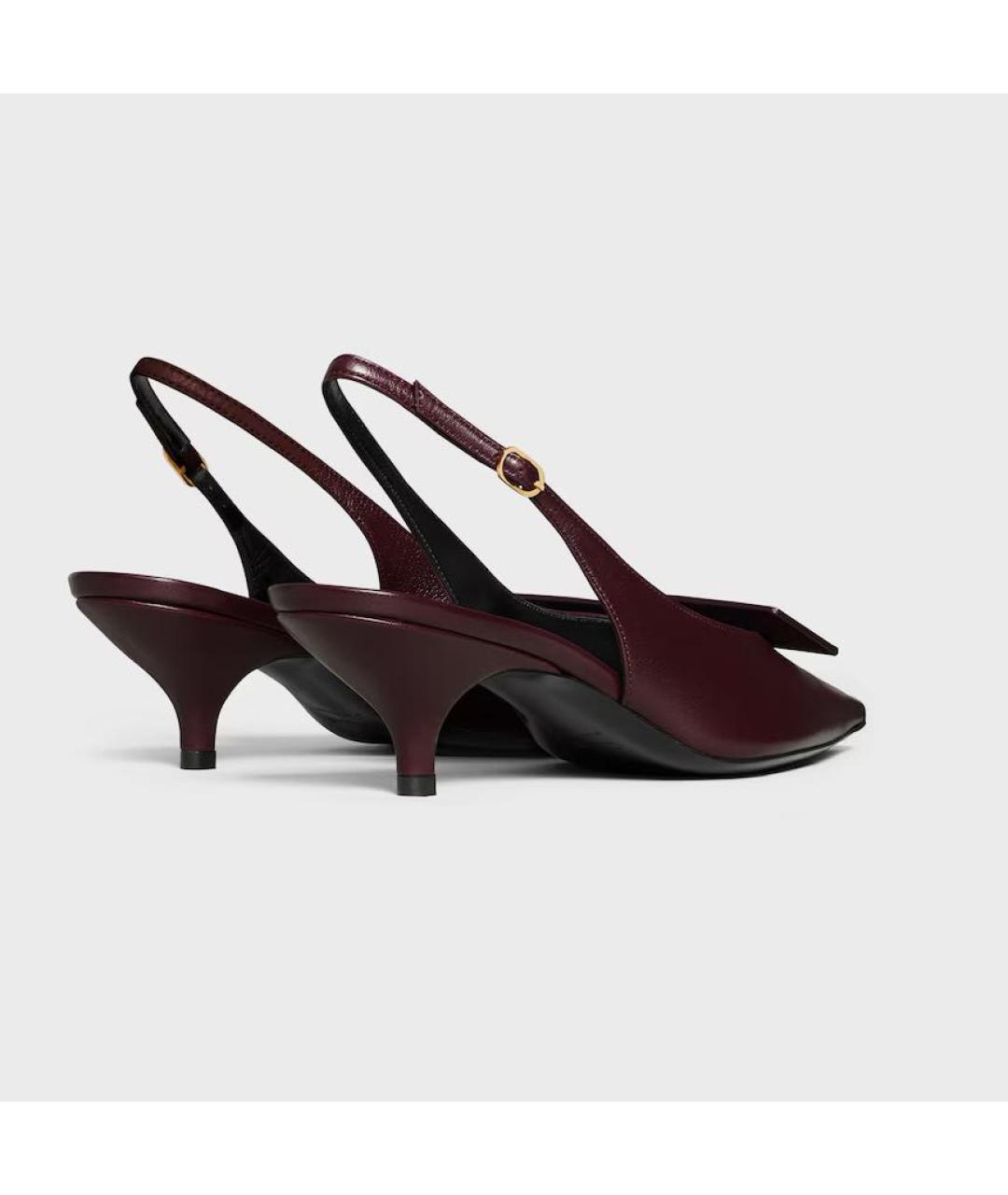 CELINE Бордовые кожаные туфли, фото 3