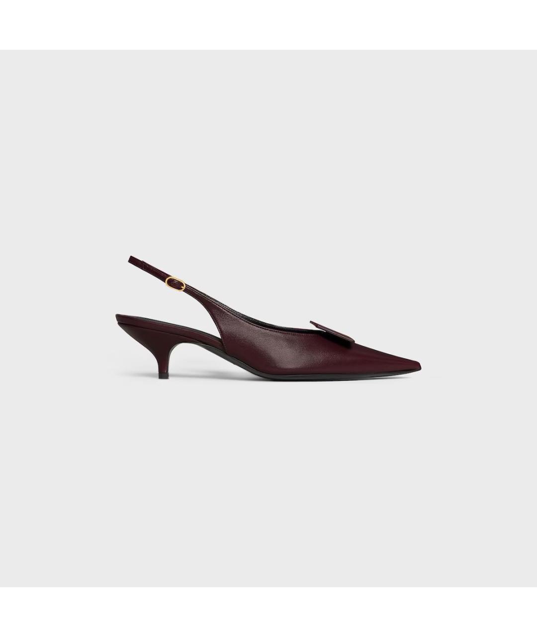 CELINE Бордовые кожаные туфли, фото 6