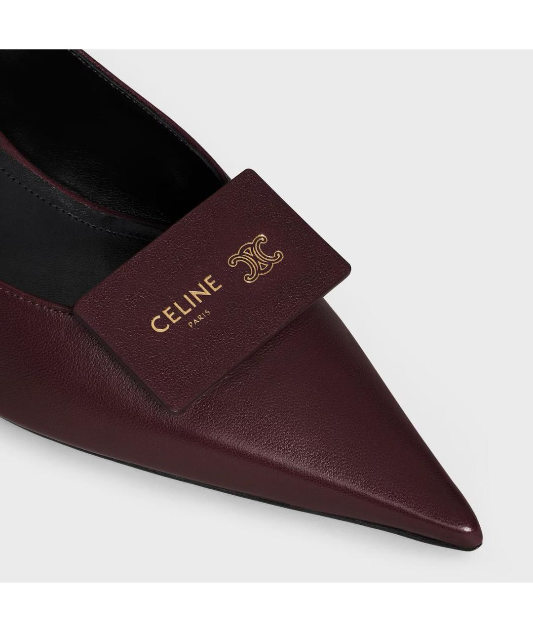 CELINE Бордовые кожаные туфли, фото 4