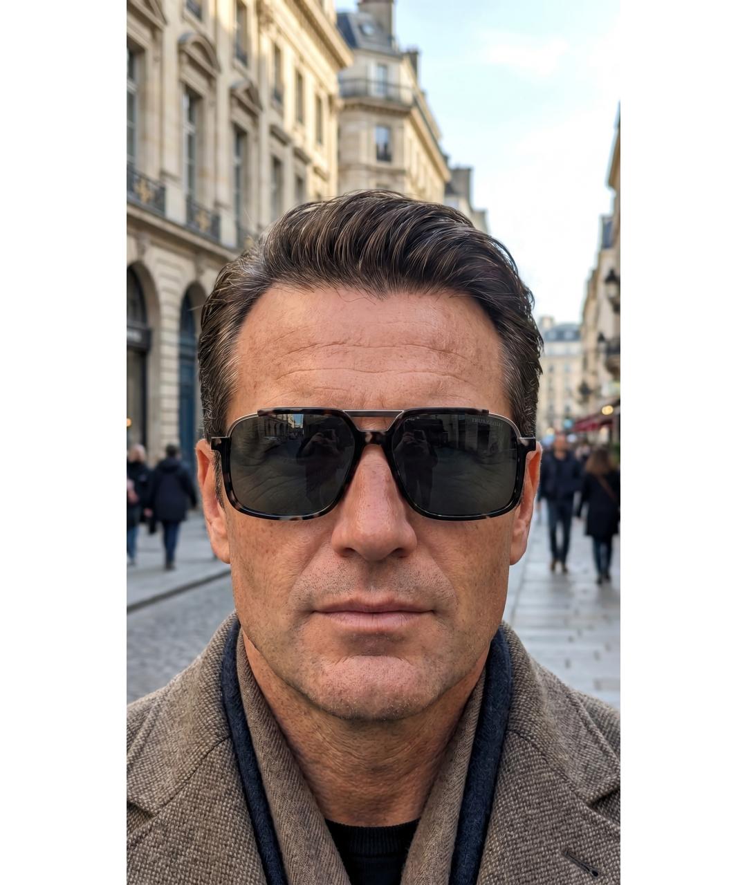 TRUSSARDI Черные пластиковые солнцезащитные очки, фото 7