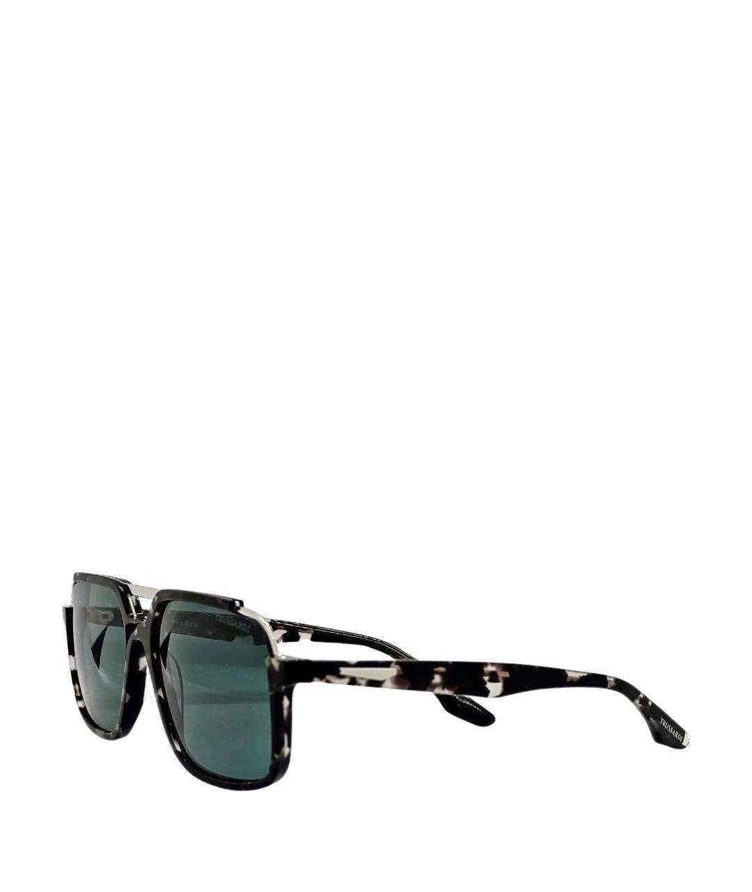 TRUSSARDI Черные пластиковые солнцезащитные очки, фото 2