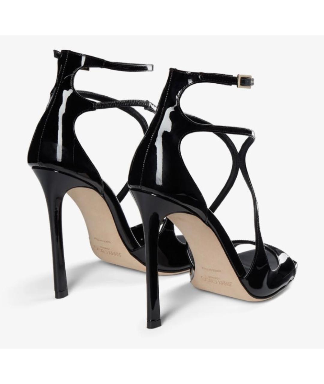 JIMMY CHOO Черные босоножки из лакированной кожи, фото 4
