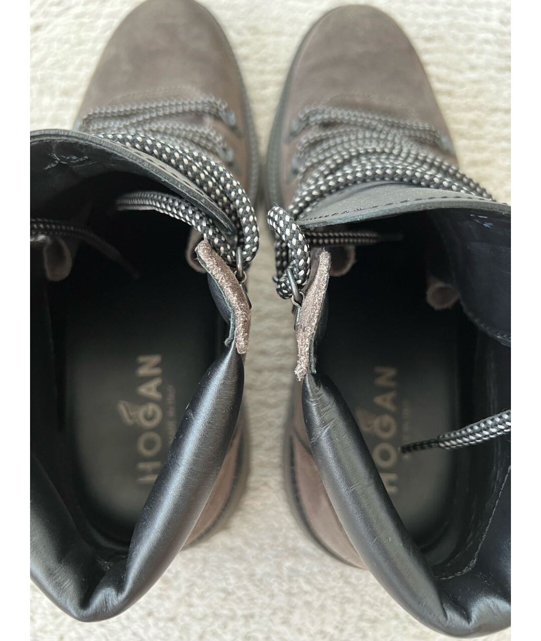 HOGAN Серые замшевые высокие ботинки, фото 5