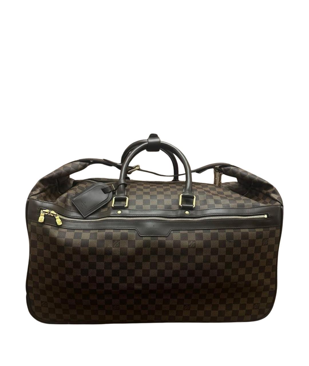 LOUIS VUITTON Коричневый кожаный чемодан, фото 1