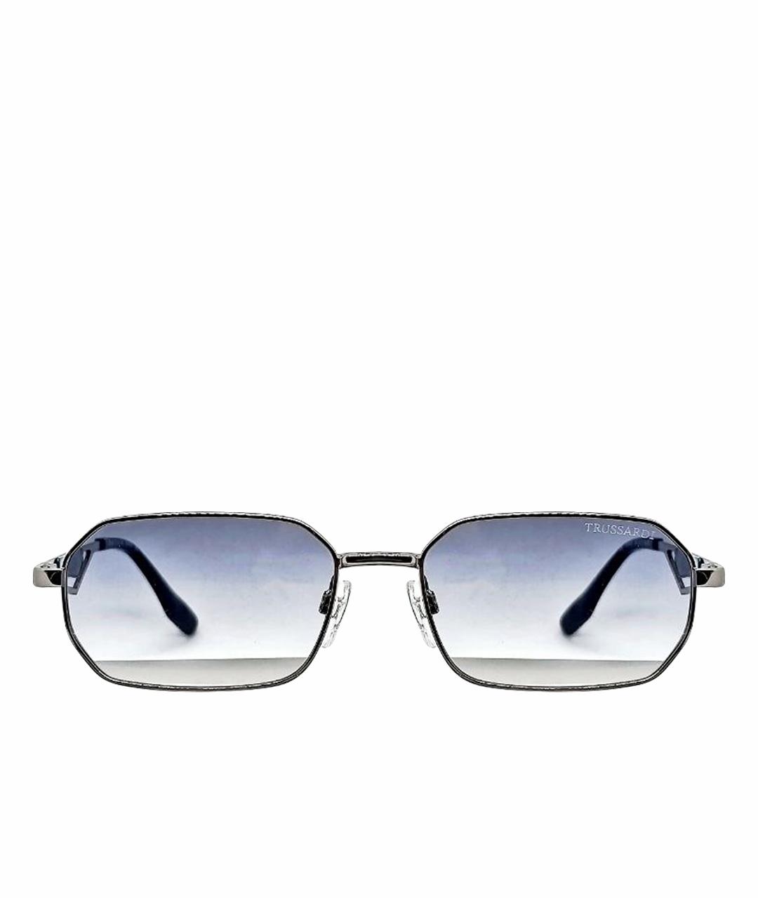 TRUSSARDI Серебряные металлические солнцезащитные очки, фото 1