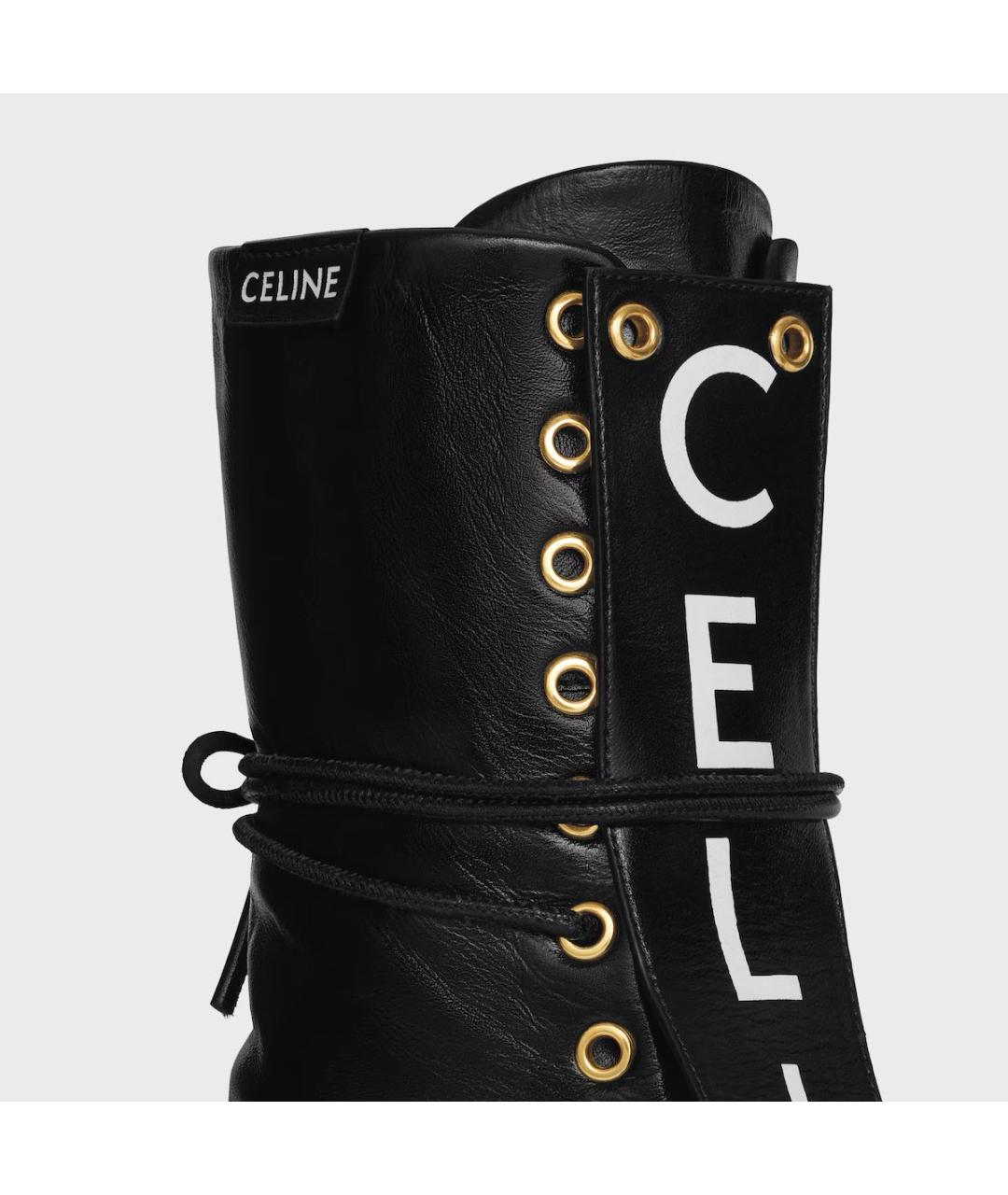 CELINE Черные кожаные ботинки, фото 5