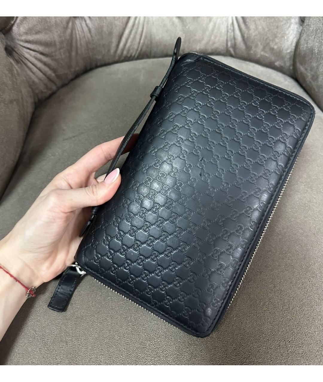 GUCCI Черный кожаный кошелек, фото 8