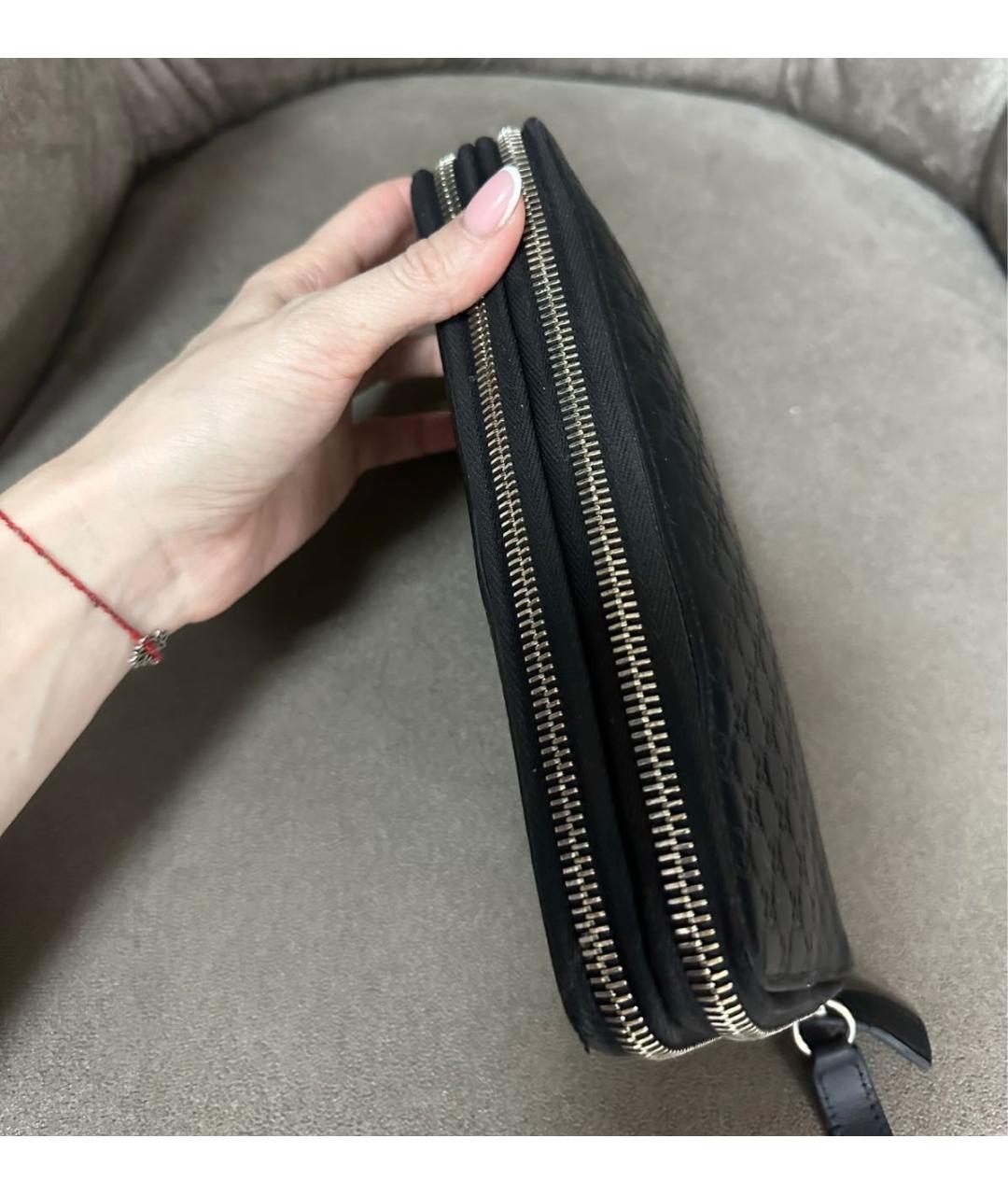 GUCCI Черный кожаный кошелек, фото 3