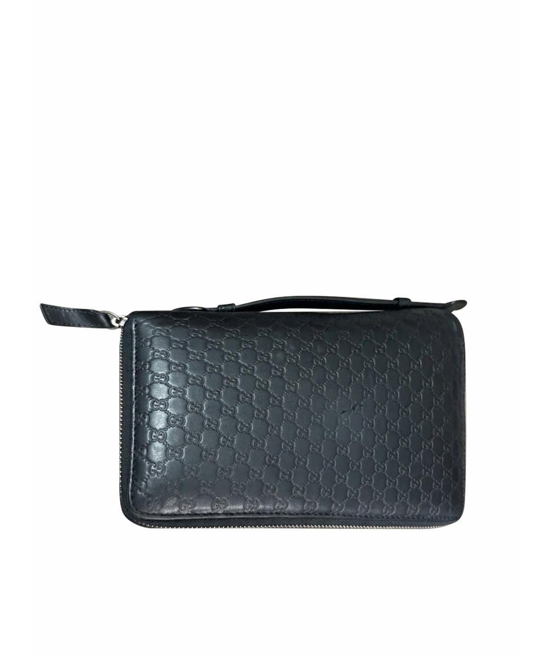 GUCCI Черный кожаный кошелек, фото 1