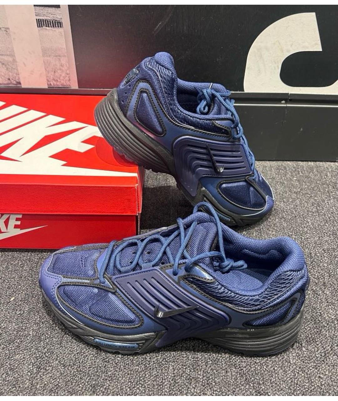 NIKE Темно-синие текстильные низкие кроссовки / кеды, фото 5