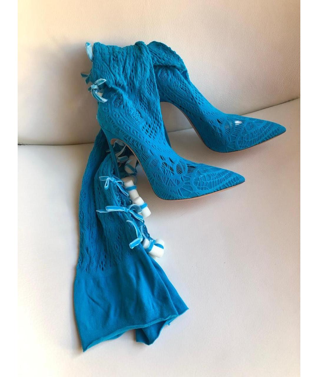 CASADEI Бирюзовые текстильные сапоги, фото 6
