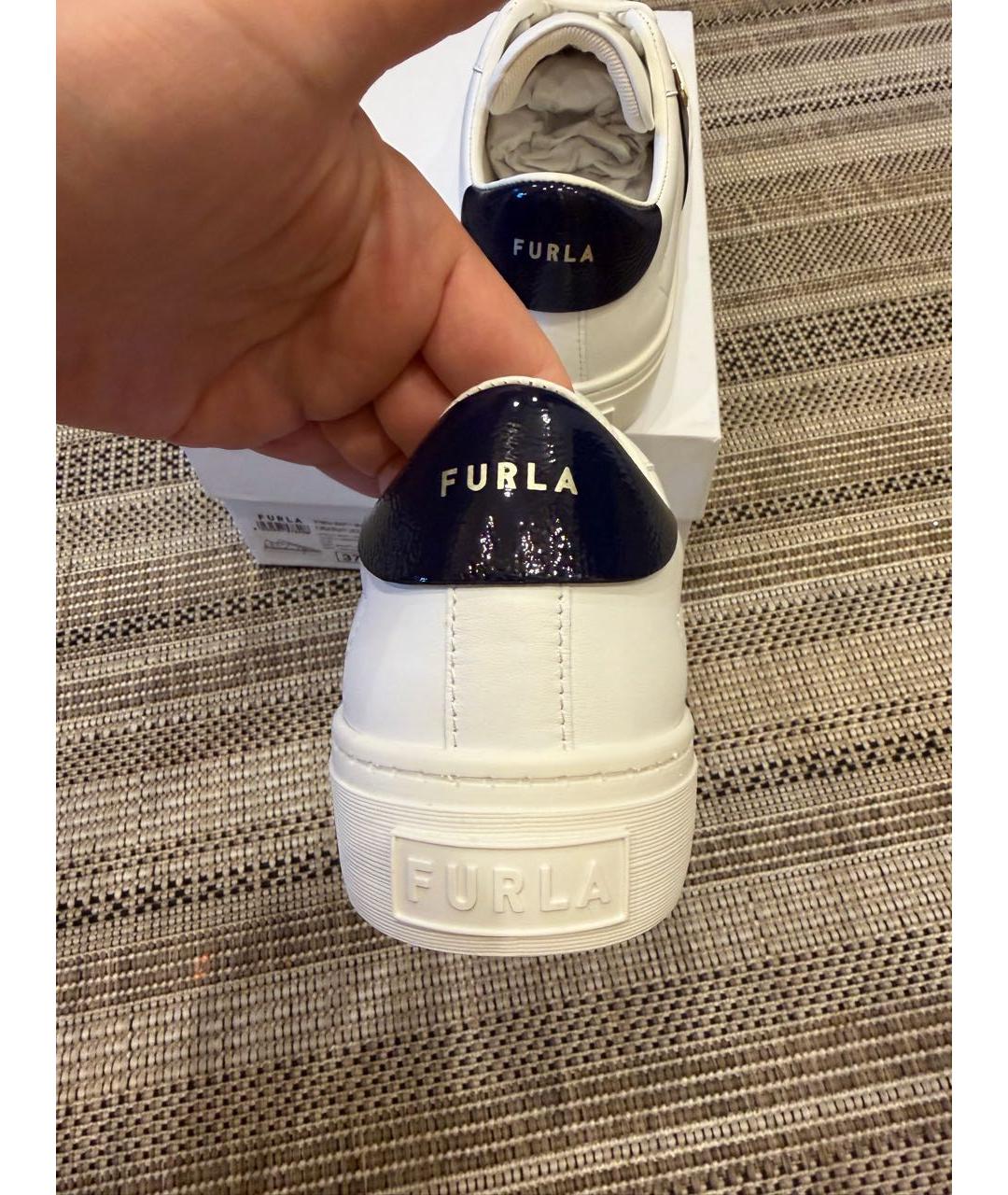 FURLA Белые кеды из искусственной кожи, фото 4