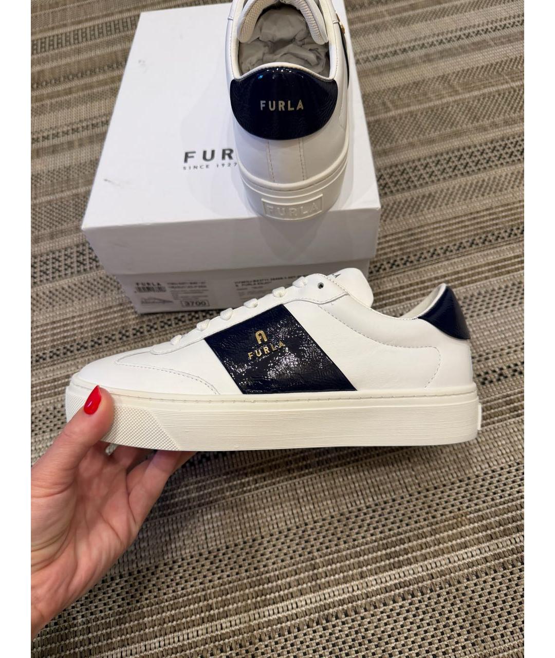 FURLA Белые кеды из искусственной кожи, фото 5