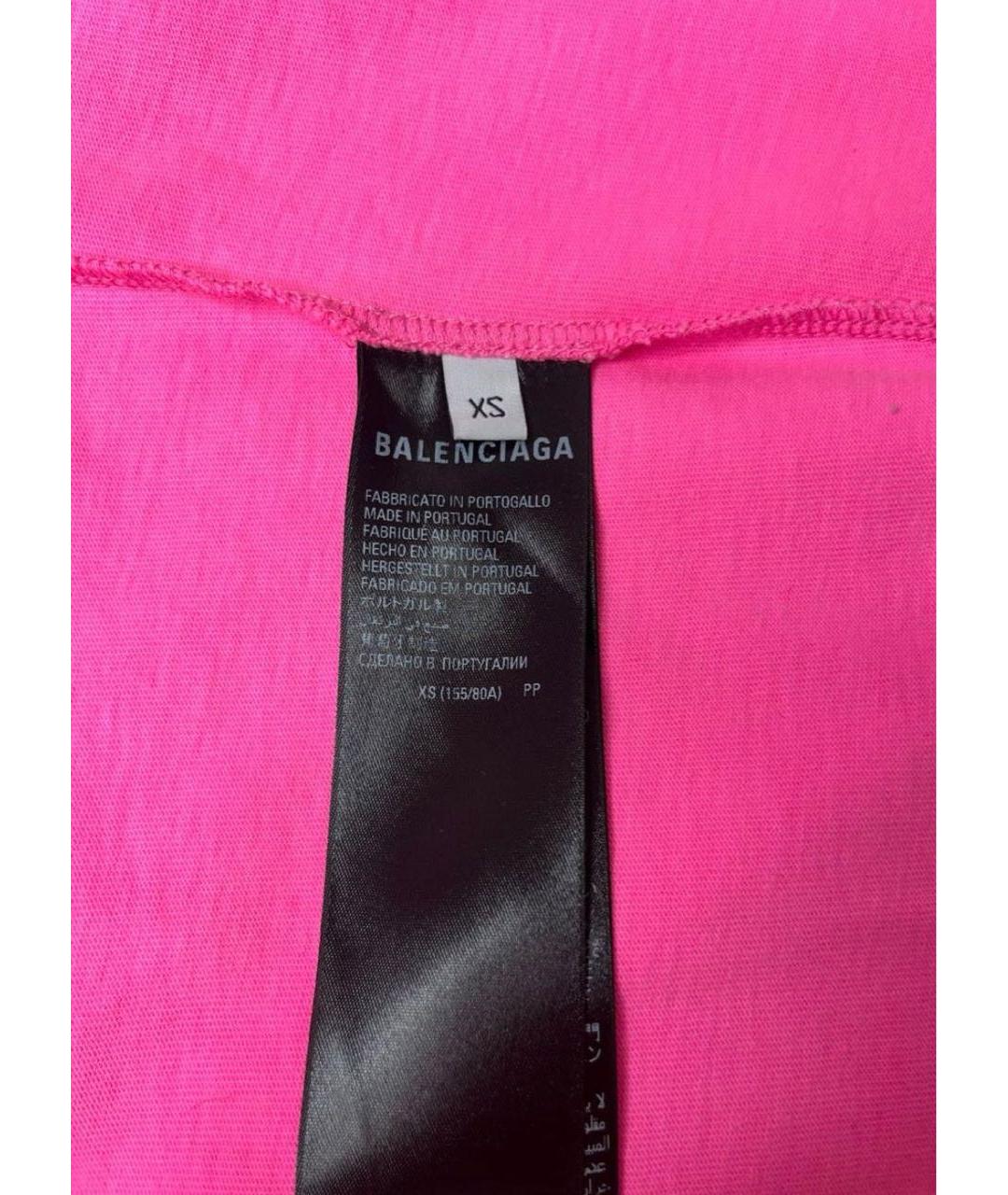 BALENCIAGA Розовая хлопковая футболка, фото 5