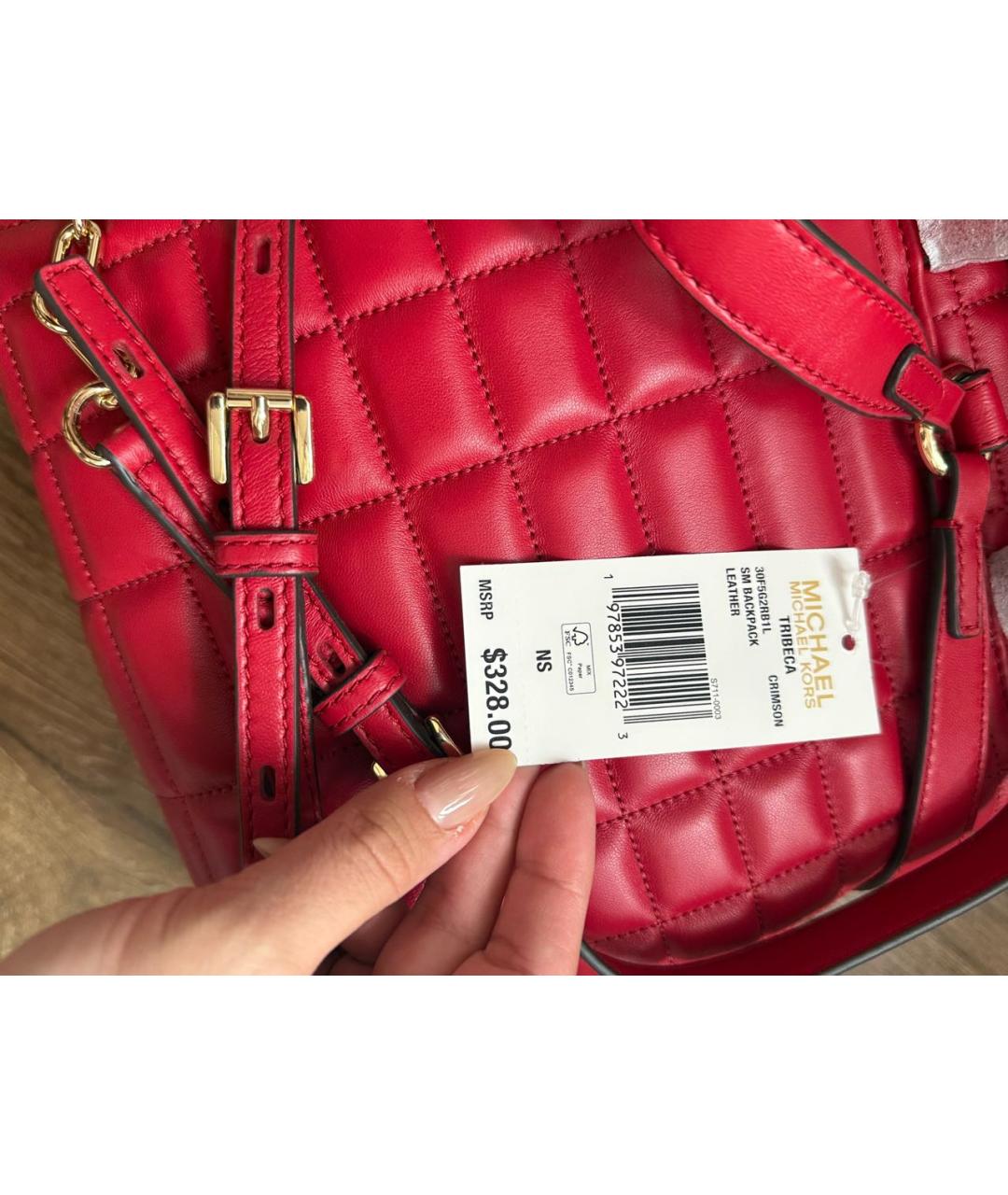 MICHAEL KORS Красный кожаный рюкзак, фото 6