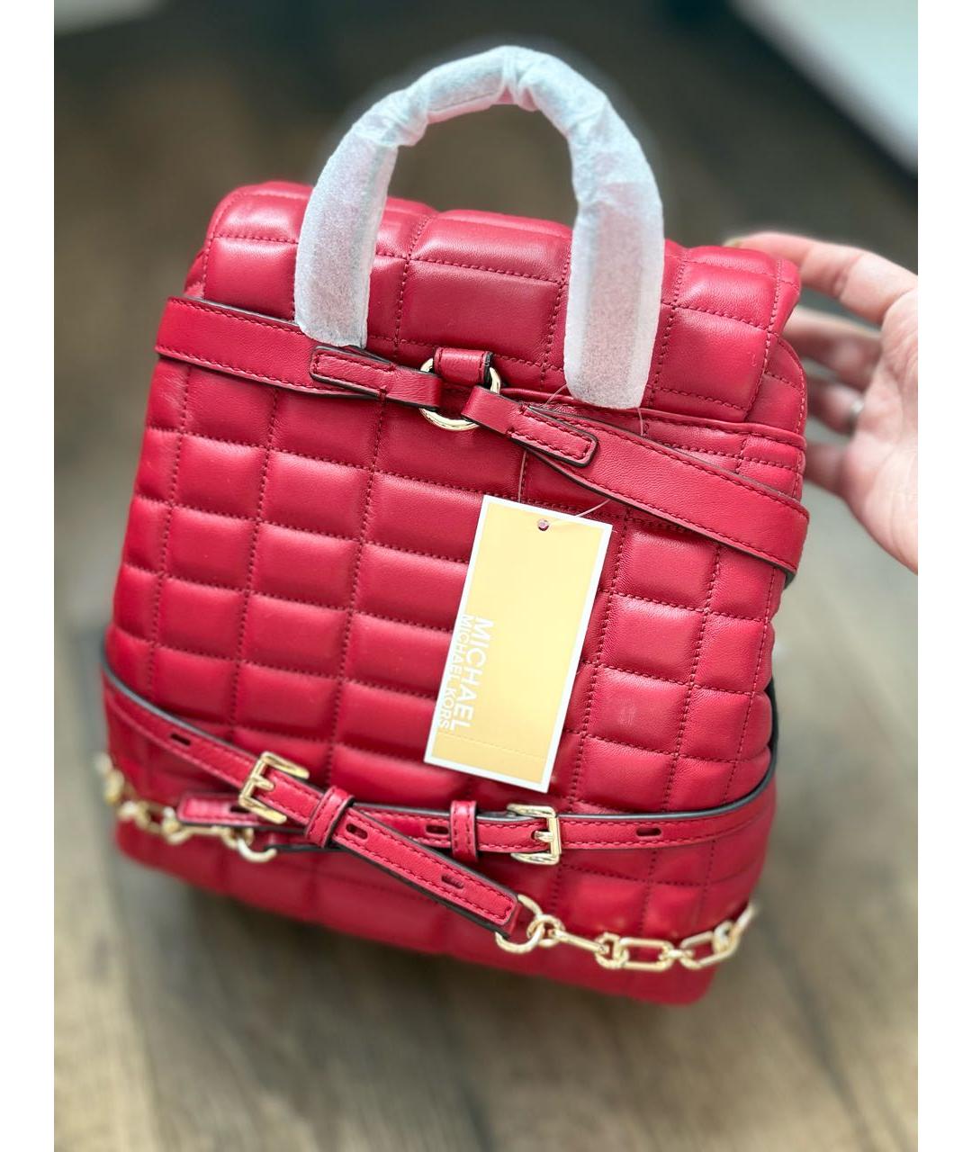 MICHAEL KORS Красный кожаный рюкзак, фото 3