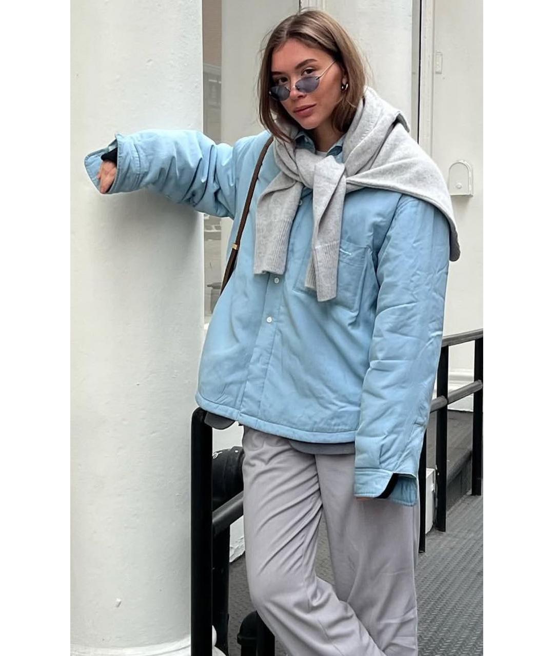 JACQUEMUS Голубая полиэстеровая куртка, фото 7